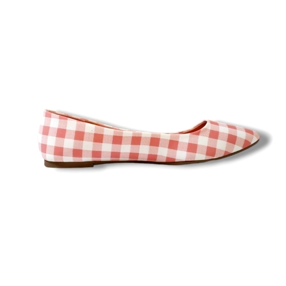 New Christian Siriano Women Shoes Pink White Pointed Toe Ballet Flat Size 9.5